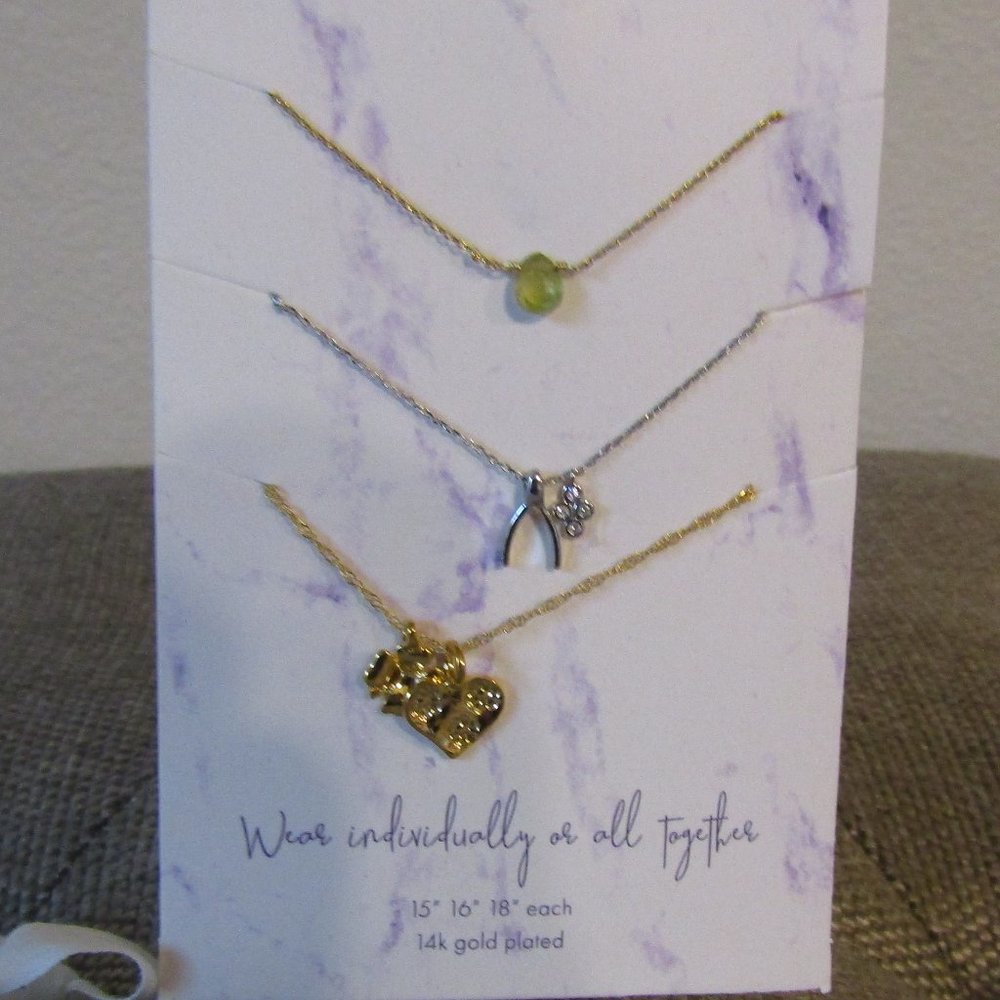 Serafina 3PC Gold Plated Set Necklace